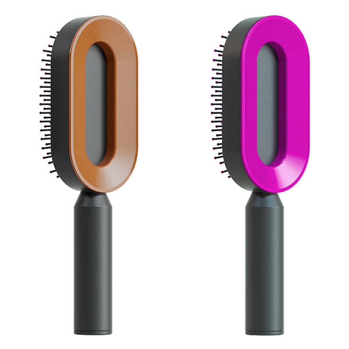 Self-Cleaning Hair Brush for Women – One-Key Cleaning Scalp Massage Comb, Anti-Static Detangling Air Cushion Hairbrush