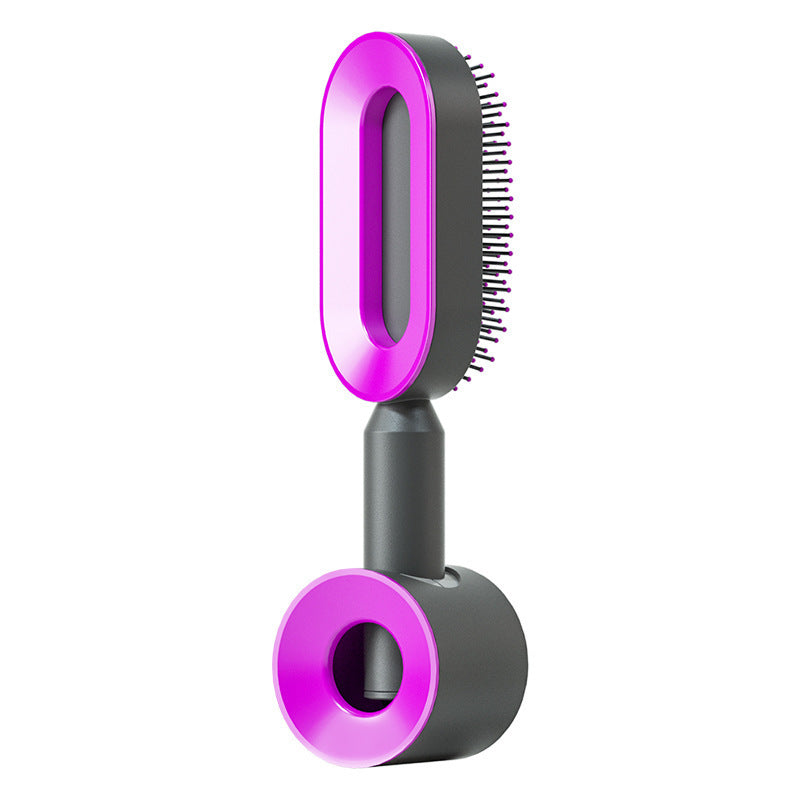 Self-Cleaning Hair Brush for Women – One-Key Cleaning Scalp Massage Comb, Anti-Static Detangling Air Cushion Hairbrush