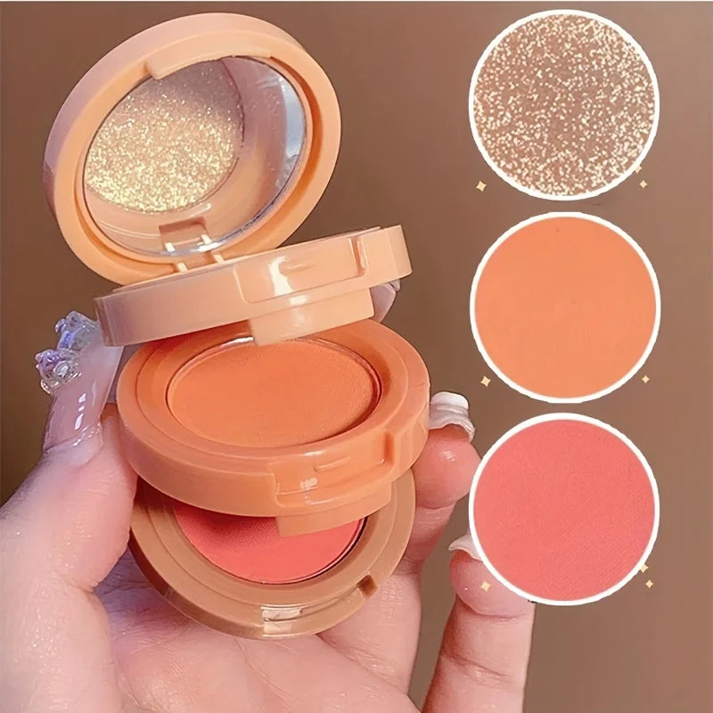 3-In-1 Makeup Palette – – Blush, Contour & Highlighter With Matte Pearlescent Shimmer✨