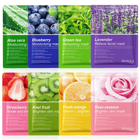 Natural Plant Sheet – Face Mask Set (8Pcs) – Korean Facial Masks🌿✨