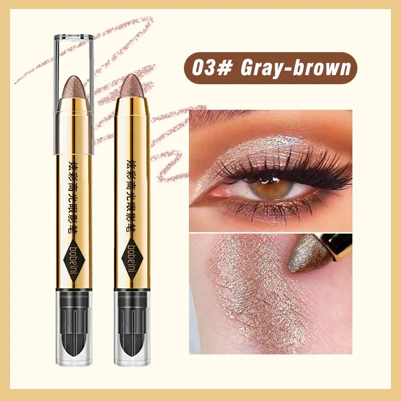 6-Color Dual-Ended Luxury – Eyeshadow Stick Set – Waterproof Long-Lasting Matte & Glitter ✨