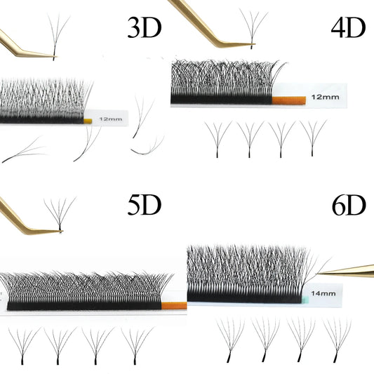 W Shape Premade – Fan Lash Extensions Set – 3D–6D Volume✨