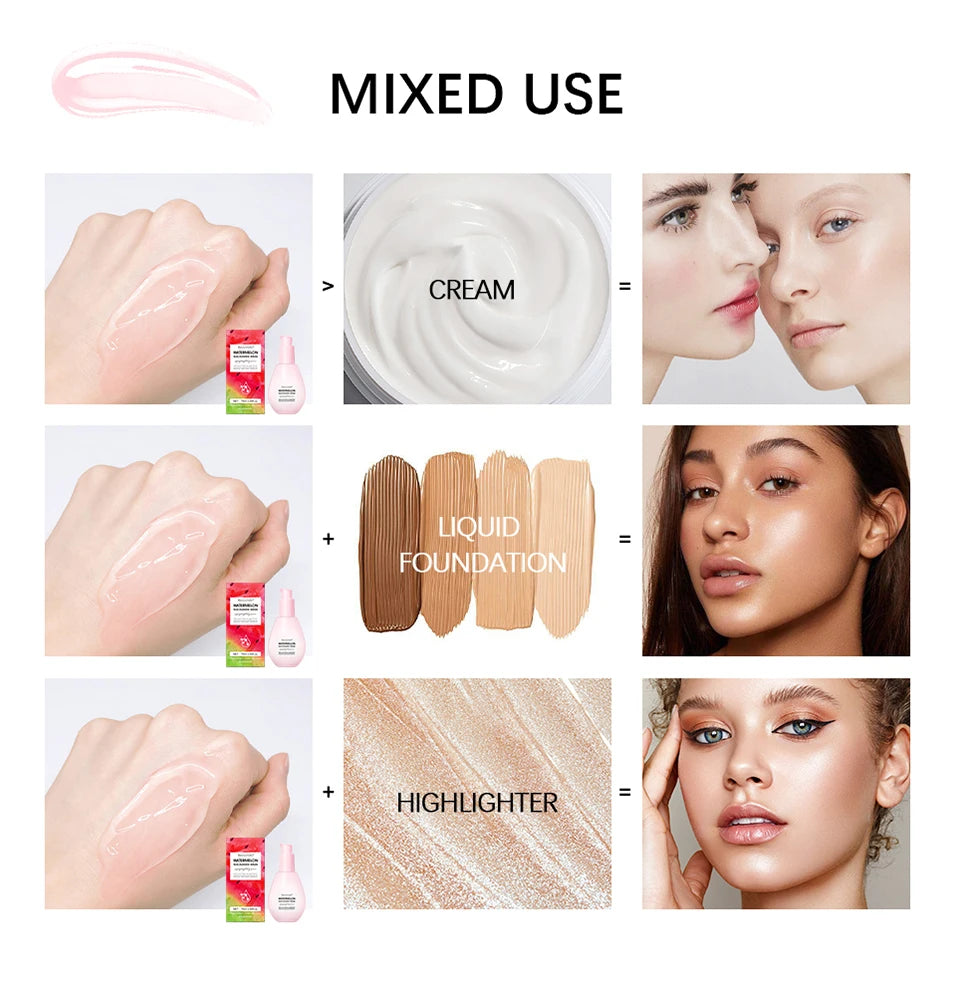 Watermelon Glow Niacinamide – Dew Drops Serum – Hydrating Brightening Face Primer✨