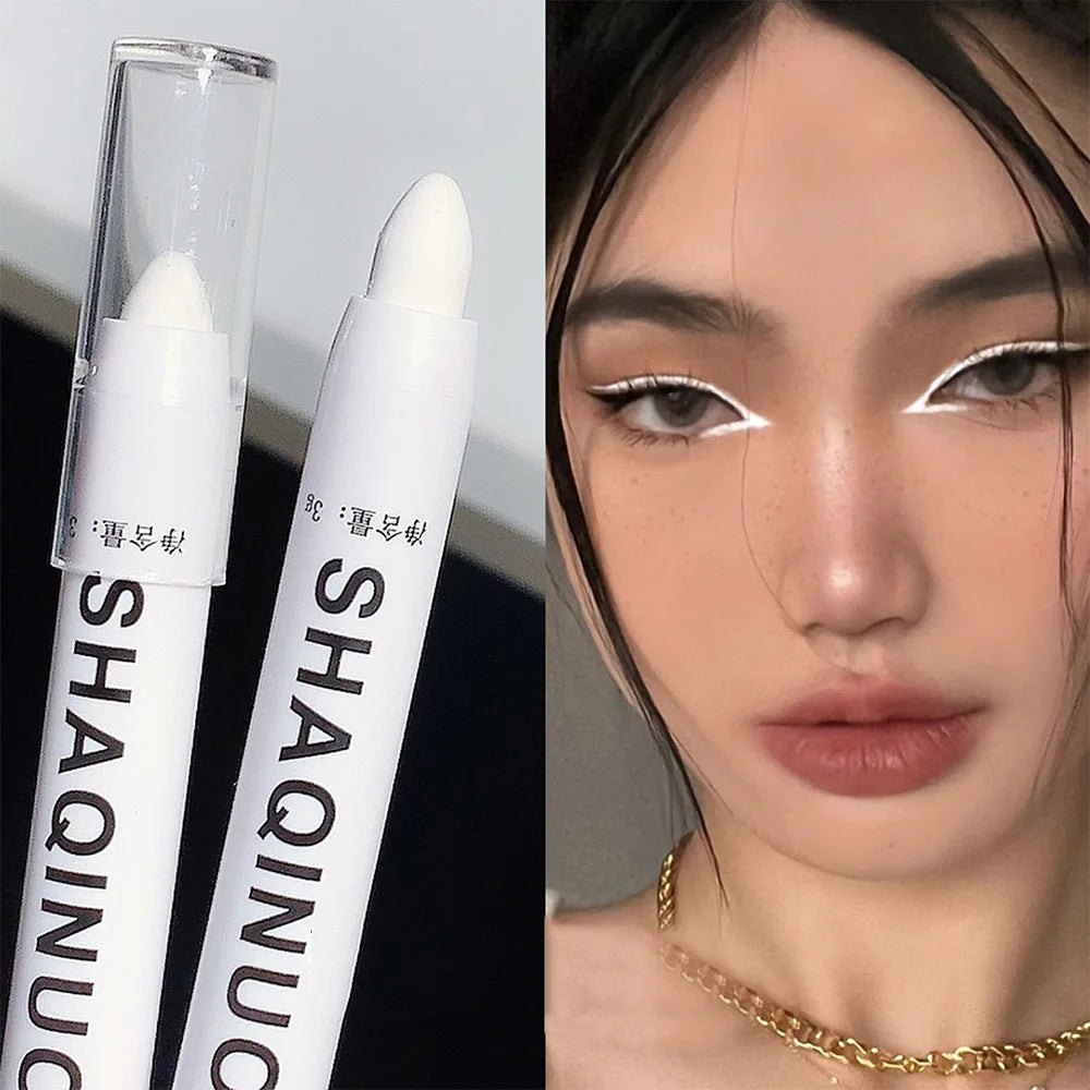 Matte Eyeshadow & – White Eyeliner Stick – Shimmer Silver Highlighter Pen✨