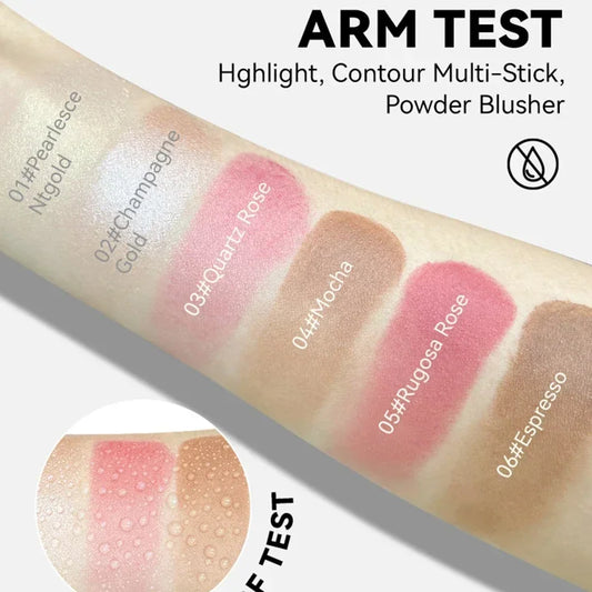 Multi-Function Contour & Highlighter Stick – Cream Bronzer, Blush & Brightening Concealer Makeup Pen✨