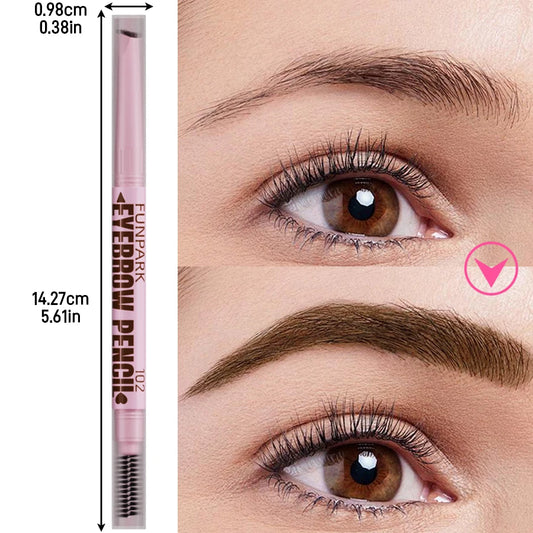 2-in-1 Luxury Eyebrow Pencil & Brush – Waterproof Long-Lasting Brow Pen | 5 Color Precision Eyebrow Tattoo Pencil | Smudge-Proof, Natural Definition, Professional Makeup Tool✨