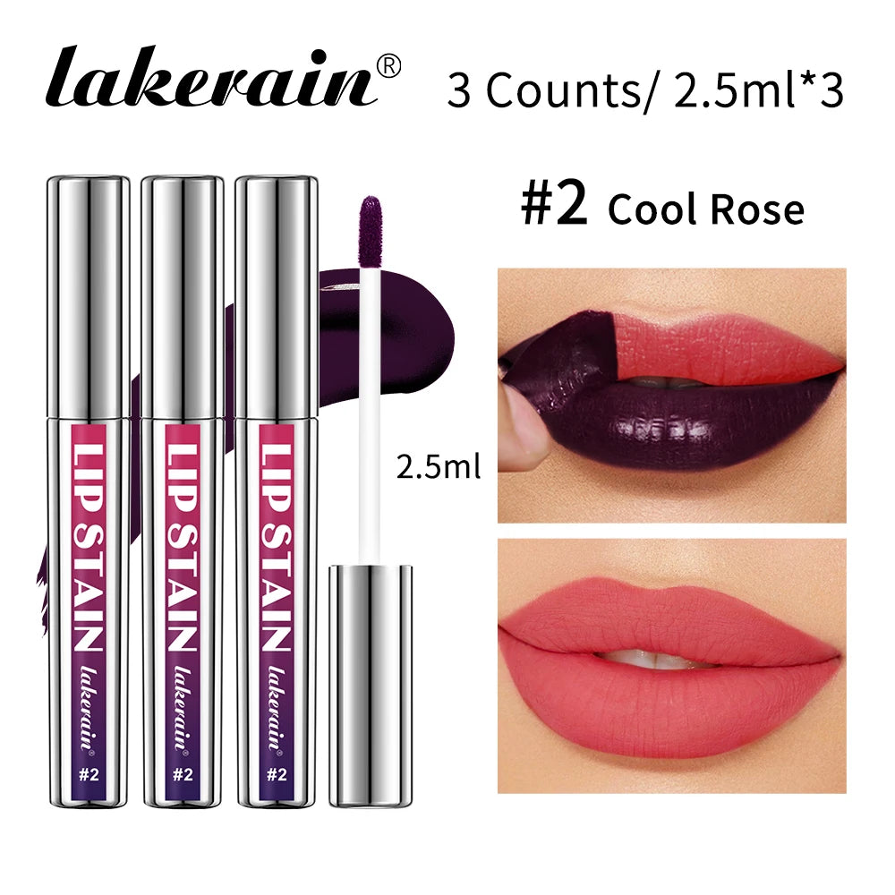 Peel-Off Lip Stain – Kit (3Pcs) – Long Lasting Waterproof Transfer-Proof Pink Lip Tint Set✨
