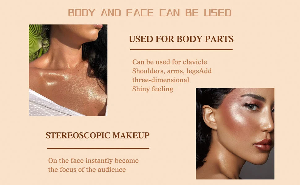Face & Body – Liquid Highlighter, Blush & Contour Set✨