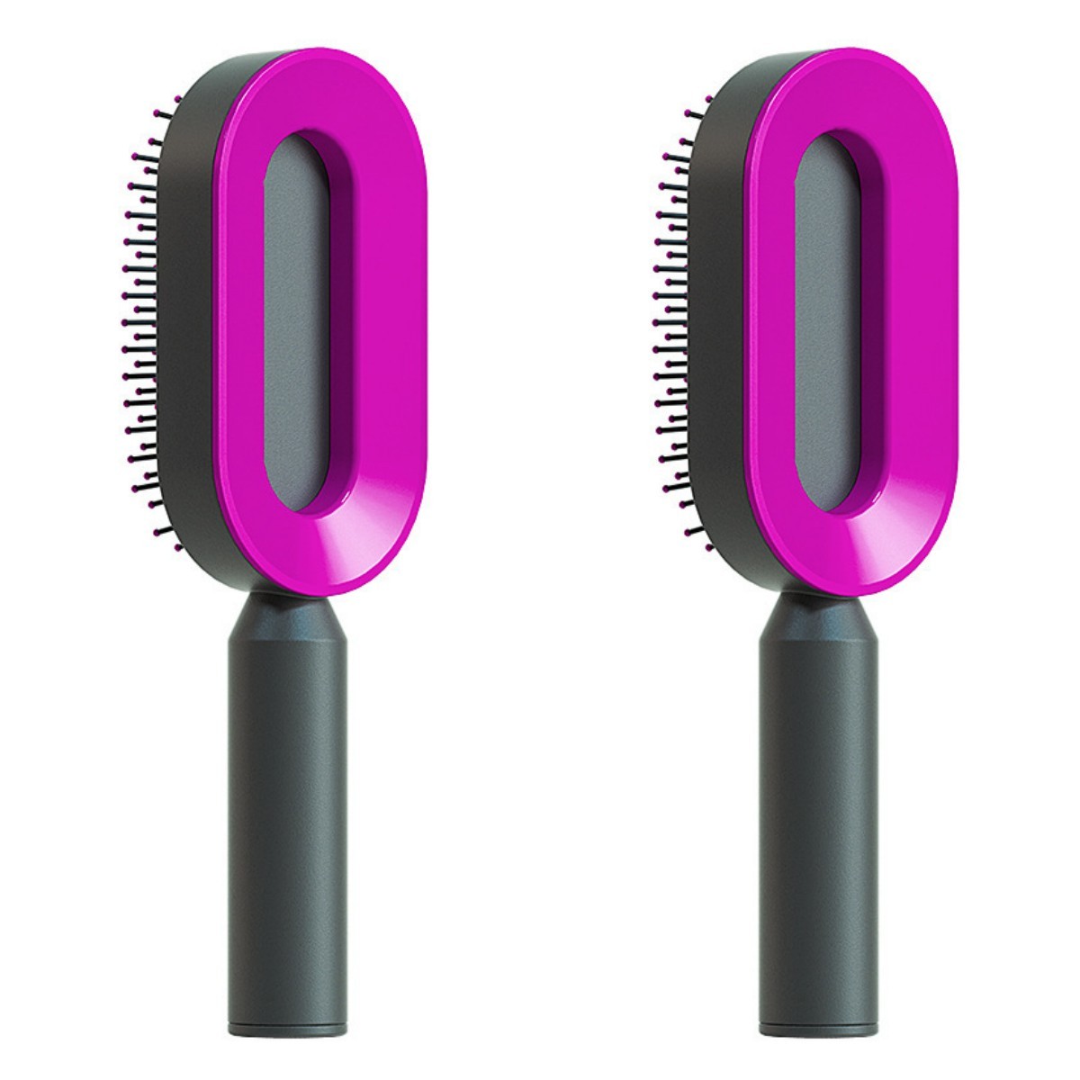 Self-Cleaning Hair Brush for Women – One-Key Cleaning Scalp Massage Comb, Anti-Static Detangling Air Cushion Hairbrush