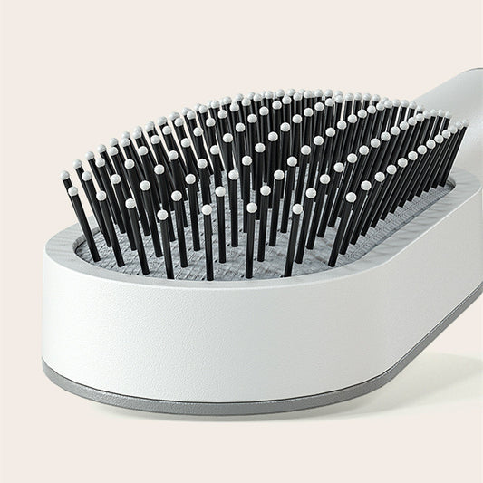 Self-Cleaning Hair Brush for Women – One-Key Cleaning Scalp Massage Comb, Anti-Static Detangling Air Cushion Hairbrush