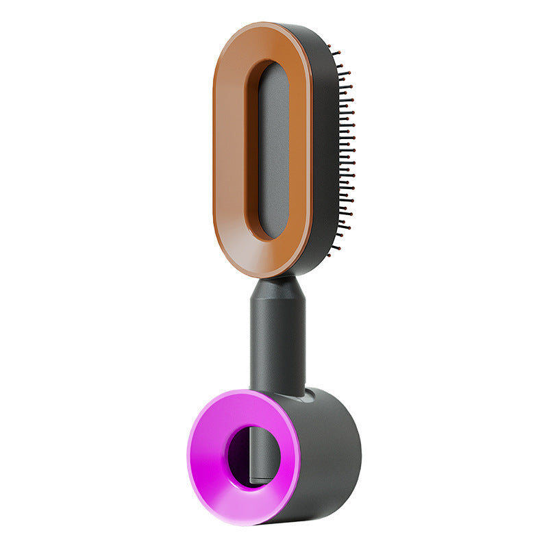 Self-Cleaning Hair Brush for Women – One-Key Cleaning Scalp Massage Comb, Anti-Static Detangling Air Cushion Hairbrush