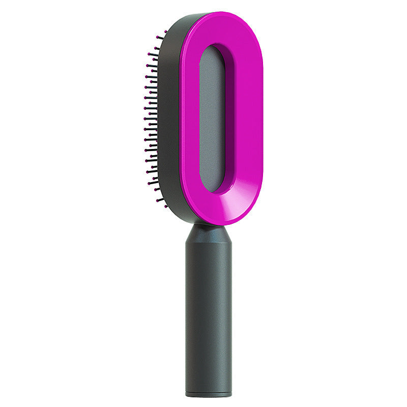 Self-Cleaning Hair Brush for Women – One-Key Cleaning Scalp Massage Comb, Anti-Static Detangling Air Cushion Hairbrush