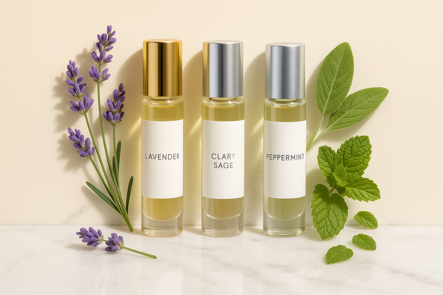 Essential Oil Roll-Ons (lavender, clary sage, peppermint blends)