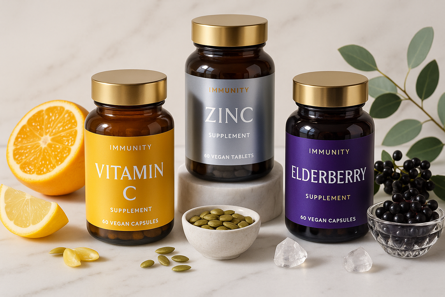 Immunity Boosters (Vitamin C, Zinc, Elderberry)