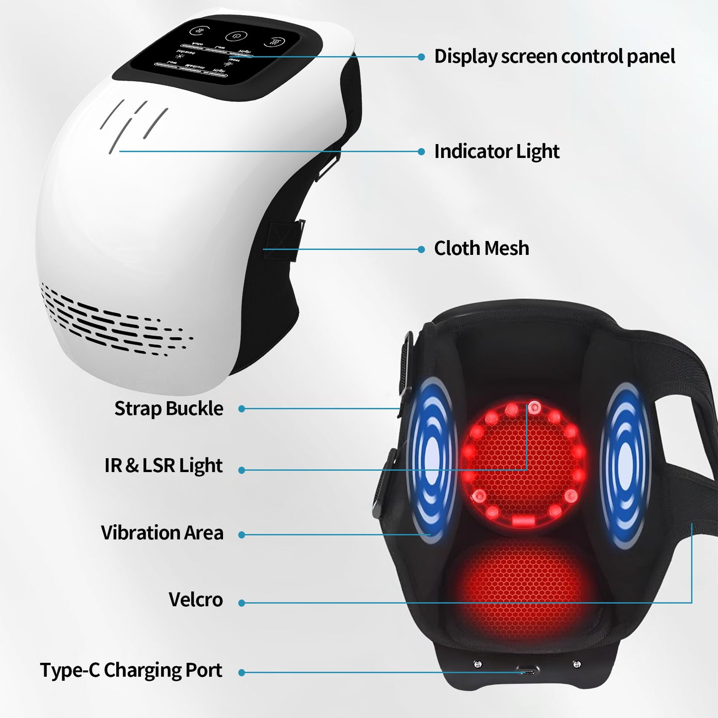 Electric Heated Knee – Massager – Rechargeable Pain Relief, Infrared & Vibration Therapy✨