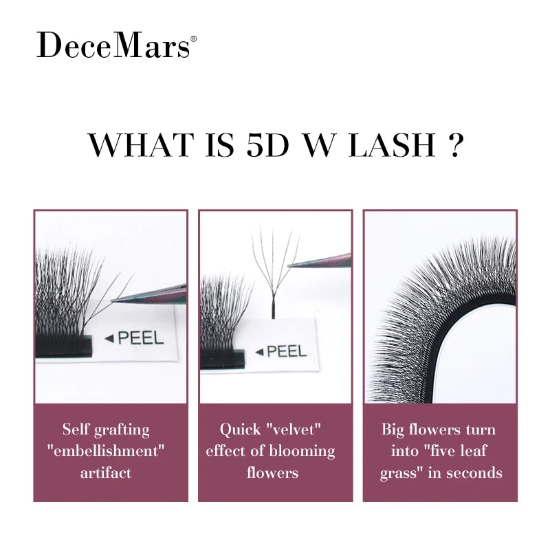 Decemars 5D W-Shaped – Eyelash Extensions – 12 Line Volume Lash✨