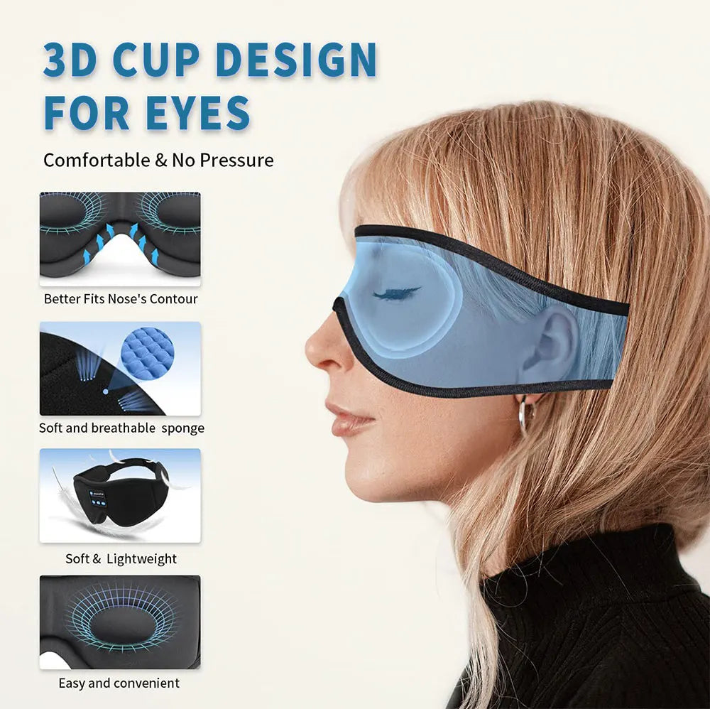 Bluetooth 3D Sleep Eye Mask Headphones 🎧😴