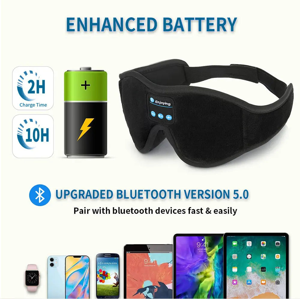 Bluetooth 3D Sleep Eye Mask Headphones 🎧😴
