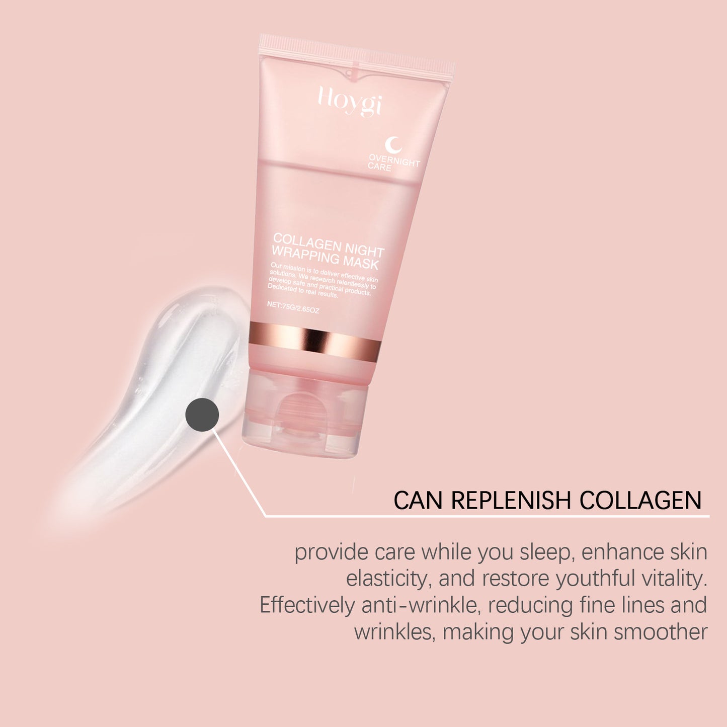 Korean Collagen Overnight Wrapping Mask – Deep Hydrating Peel-Off Night Care Facial Mask Cream✨🌙