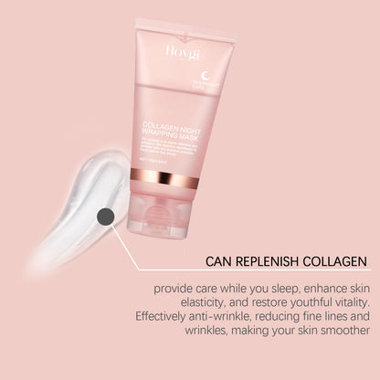 Korean Collagen Overnight Wrapping Mask – Deep Hydrating Peel-Off Night Care Facial Mask Cream✨🌙