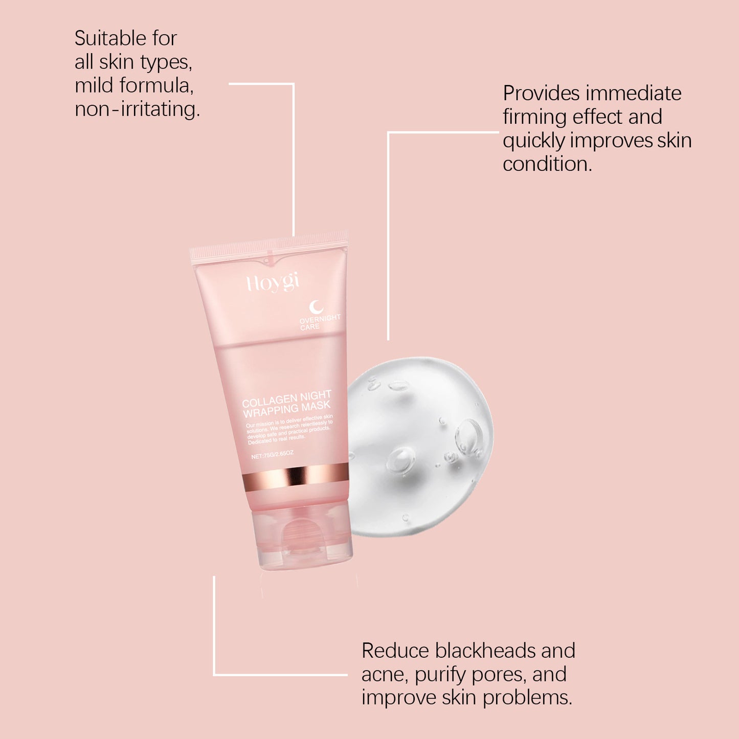Korean Collagen Overnight Wrapping Mask – Deep Hydrating Peel-Off Night Care Facial Mask Cream✨🌙