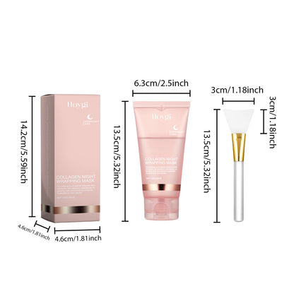 Korean Collagen Overnight Wrapping Mask – Deep Hydrating Peel-Off Night Care Facial Mask Cream✨🌙