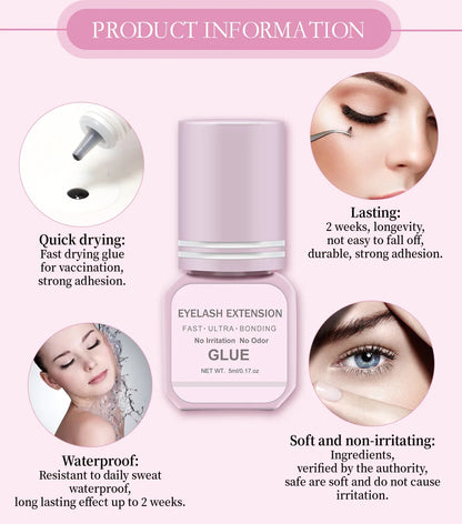 Diy Eyelash Extension – Glue – Waterproof, Quick-Dry, 14-Day Hold✨