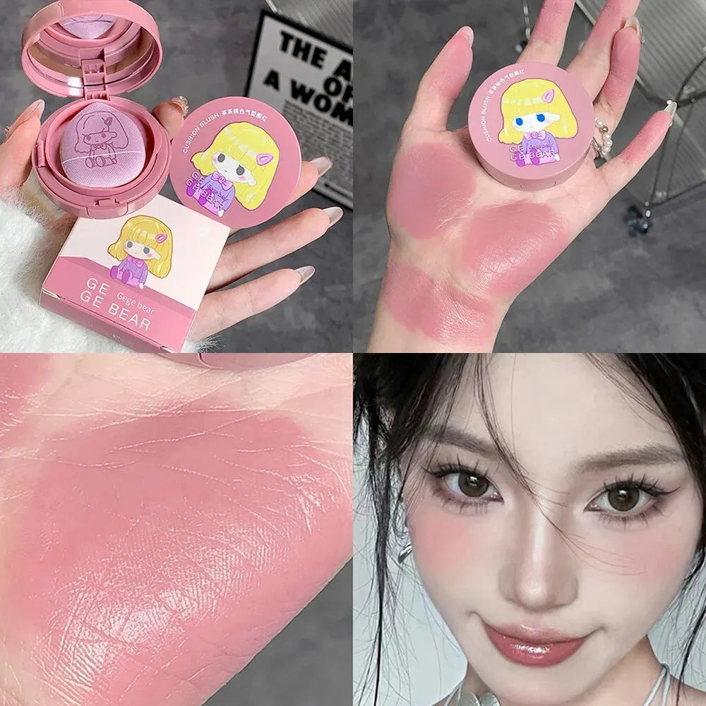 Gege Bear Cushion – Blush With Powder Puff – Long-Lasting Blendable Cheek Color for Natural Glow✨
