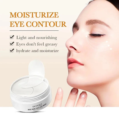 Bioaqua Rice Eye Mask Set (60Pcs) – Brightening & Hydrating Under-Eye Patches✨