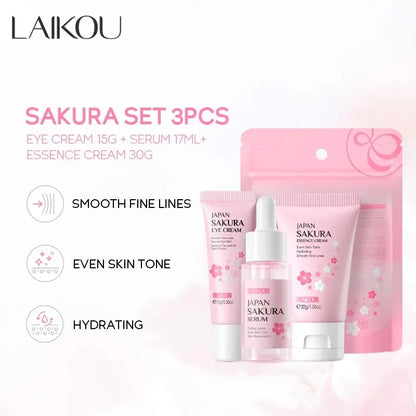 Laikou Vitamin C – Sakura Snail Skincare Set (3Pcs)✨🌸🐌