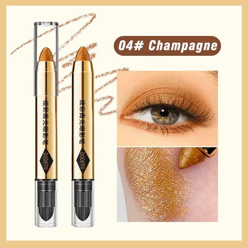 6-Color Dual-Ended Luxury – Eyeshadow Stick Set – Waterproof Long-Lasting Matte & Glitter ✨