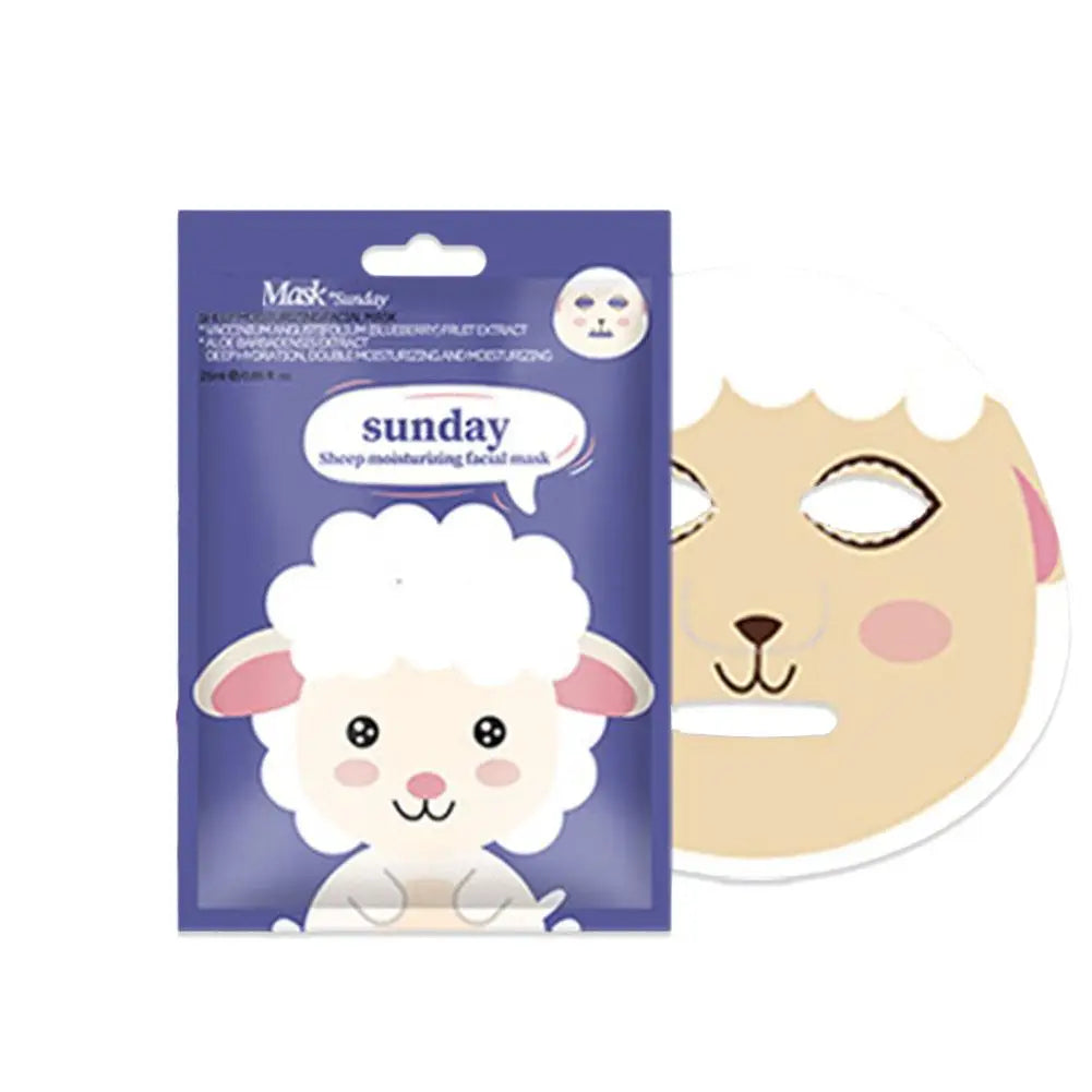 Cartoon Facial Sheet Mask (1pc / 7Pcs)– Dog, Panda & Pig Designs🐼🐶🐷✨