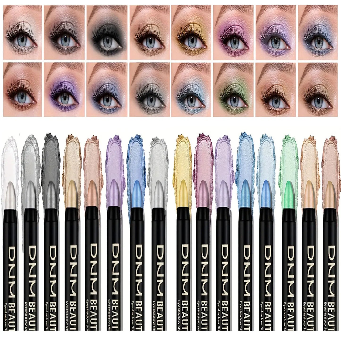 16-Color Pearlescent Glitter – Eyeliner Set – Waterproof Long-Lasting Smudge-Proof Liquid Eye Makeup✨