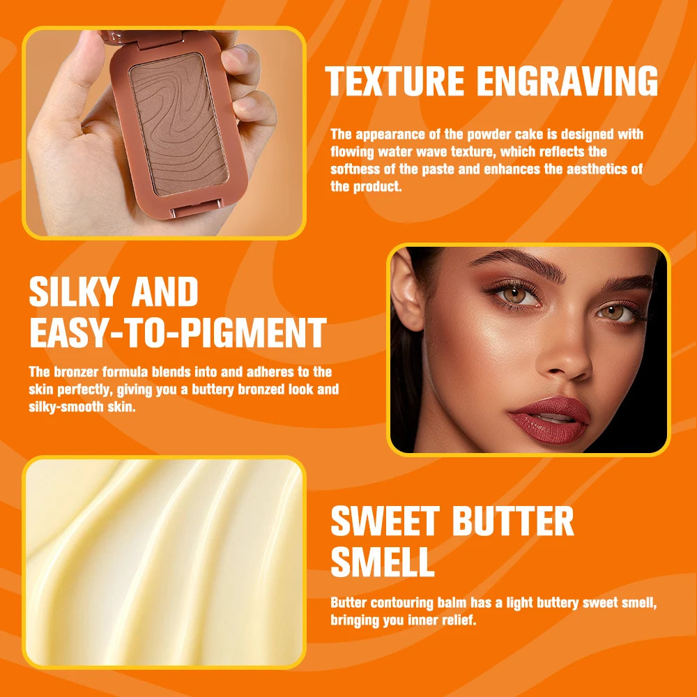 Matte Bronzer & – Contour Stick – Face Sculpting Shading Makeup with Illuminator for Natural 3D Definition✨