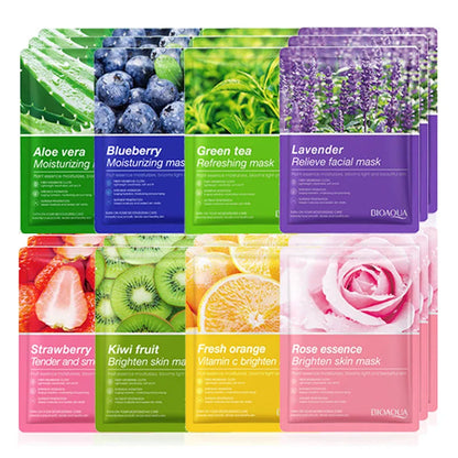 Natural Plant Sheet – Face Mask Set (8Pcs) – Korean Facial Masks🌿✨