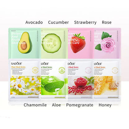 Natural Plant Sheet – Face Mask Set (8Pcs) – Korean Facial Masks🌿✨