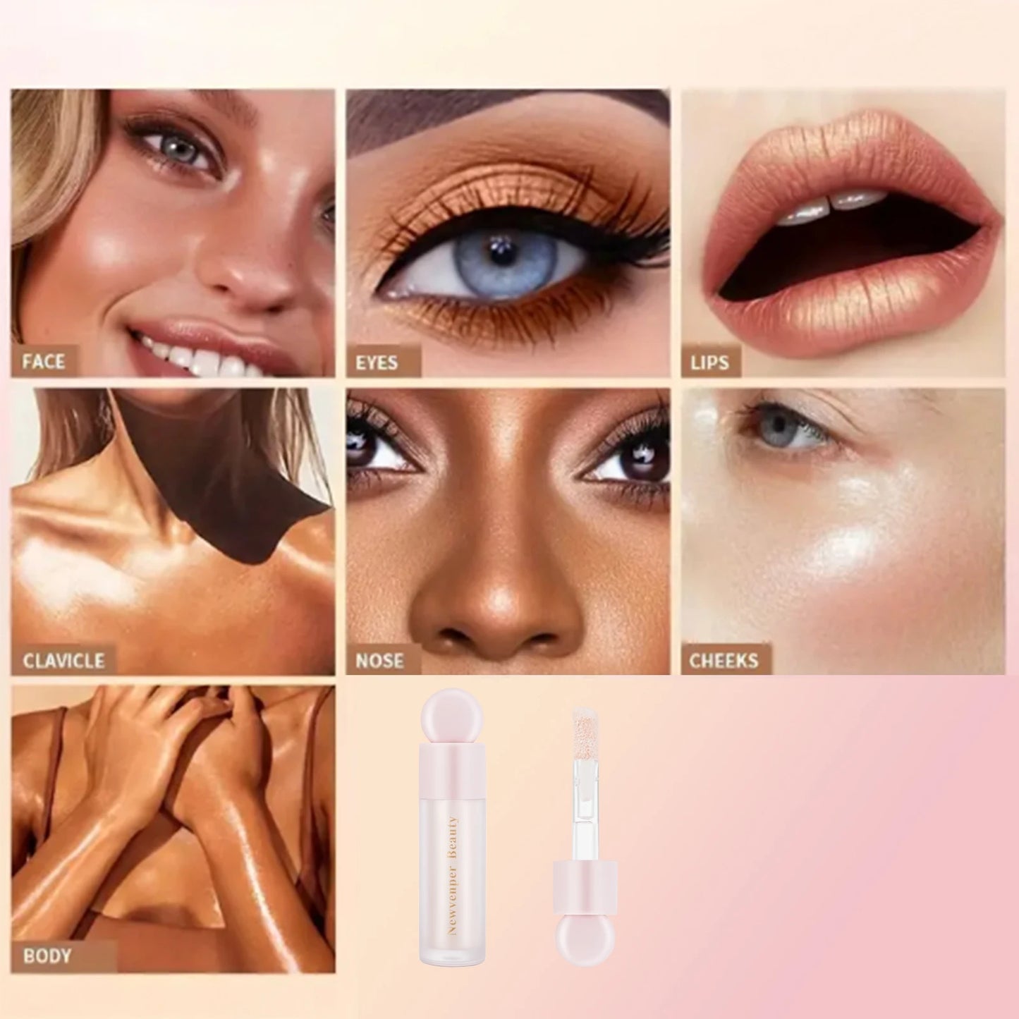 Face & Body – Liquid Highlighter, Blush & Contour Set✨