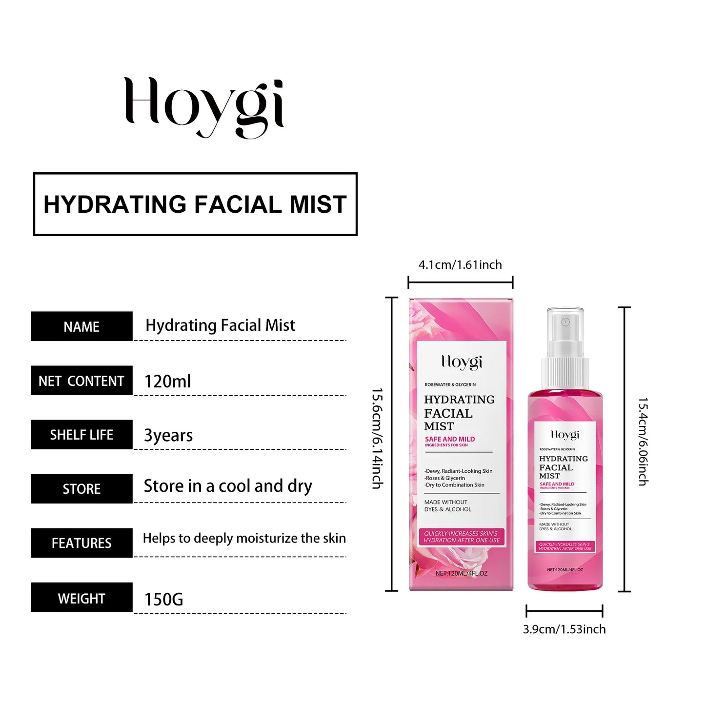 Rose Hydrating Facial Spray – Moisturizing & Pore-Refining Toner Mist✨
