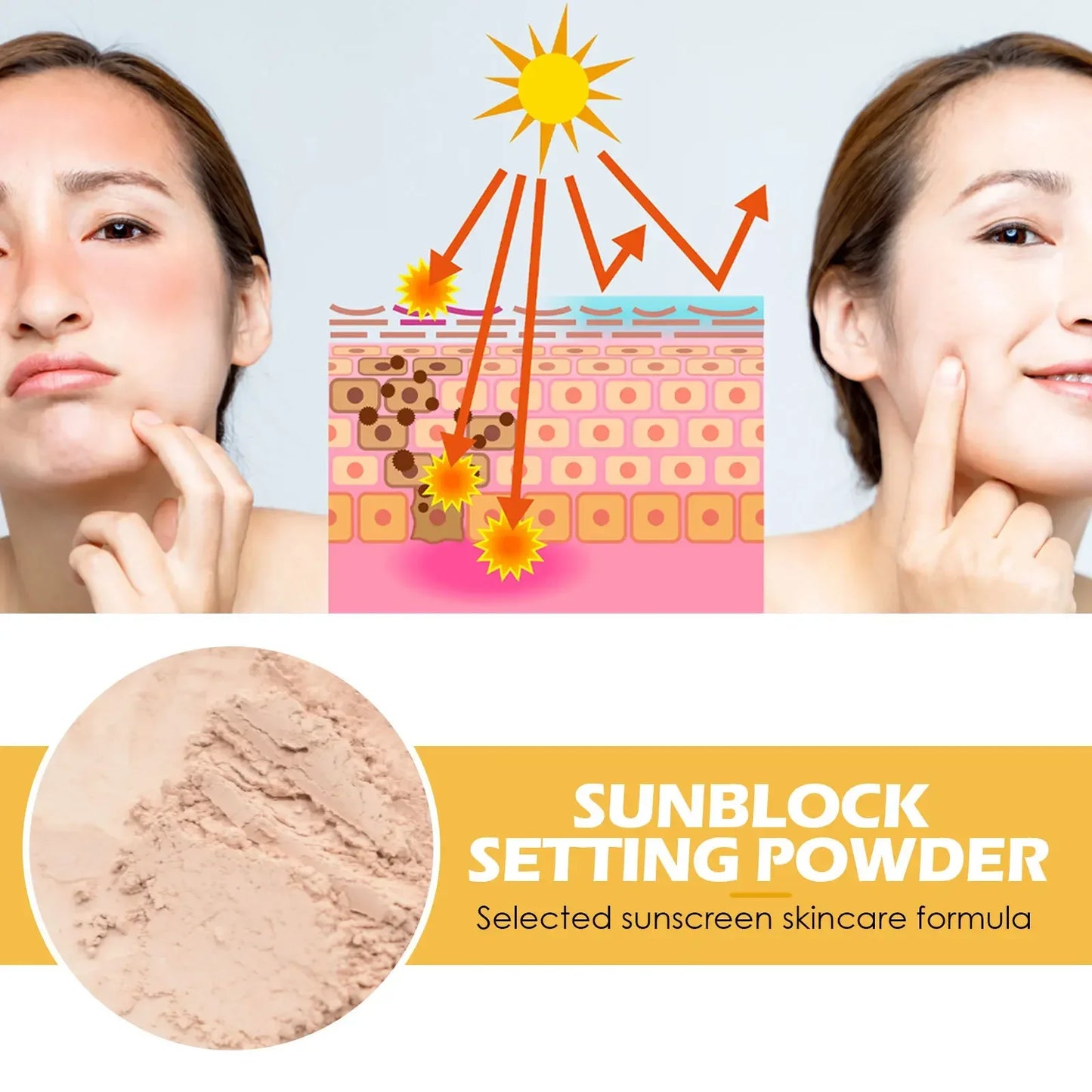 Mineral Sunscreen Setting Powder Spf 50 – Oil-Control Matte Finish✨