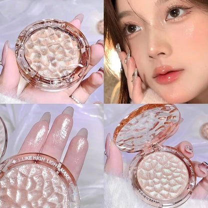 Glossy Highlight & – Contour Powder Palette – Natural Glow Glitter Highlighter✨