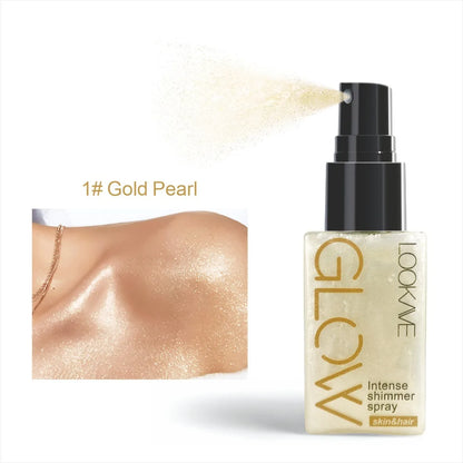 Shimmer Body Oil – Spray – Waterproof Glow Highlighter, Gold Bronze✨