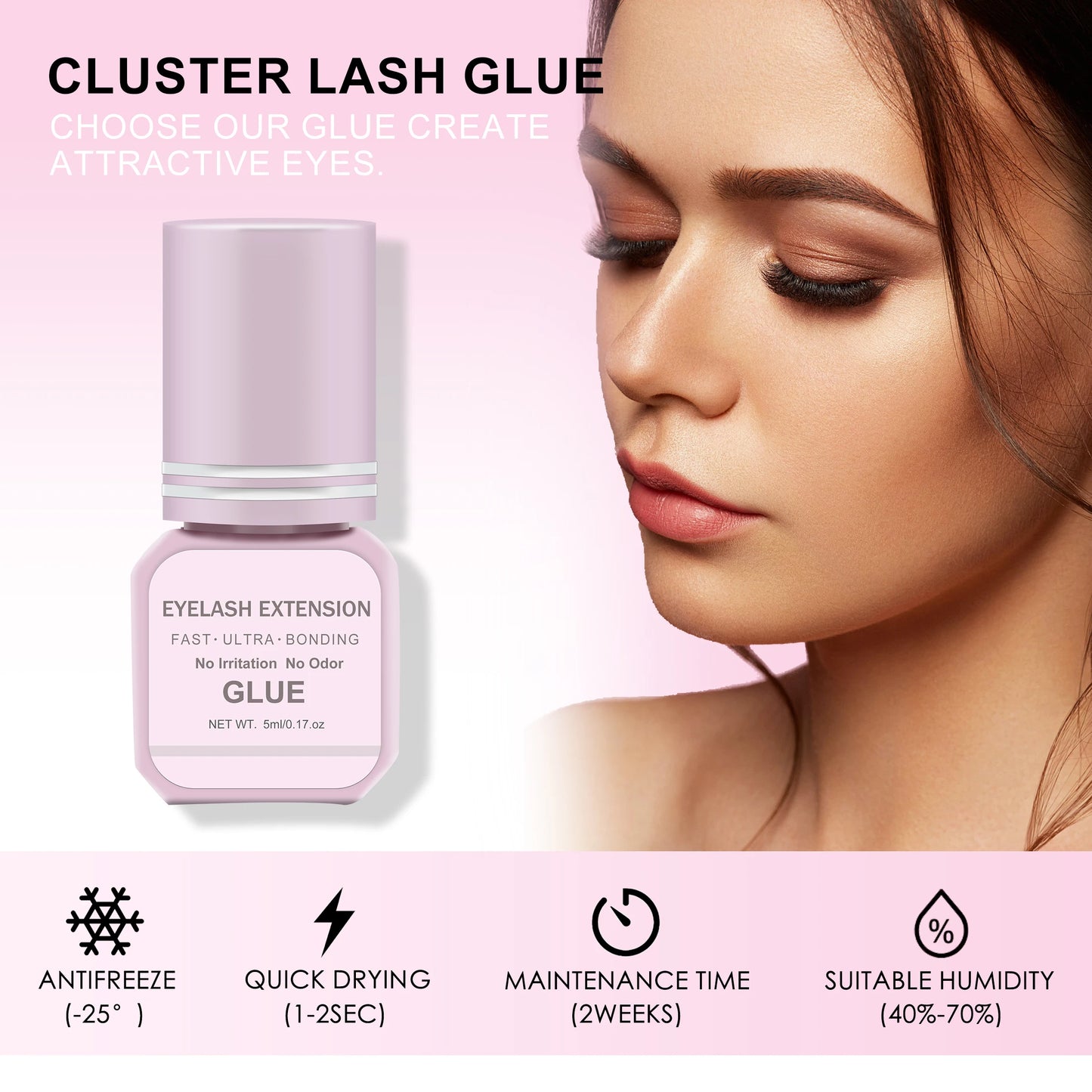 Diy Eyelash Extension – Glue – Waterproof, Quick-Dry, 14-Day Hold✨