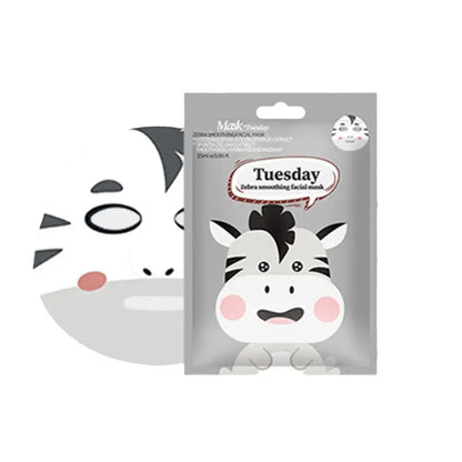 Cartoon Facial Sheet Mask (1pc / 7Pcs)– Dog, Panda & Pig Designs🐼🐶🐷✨
