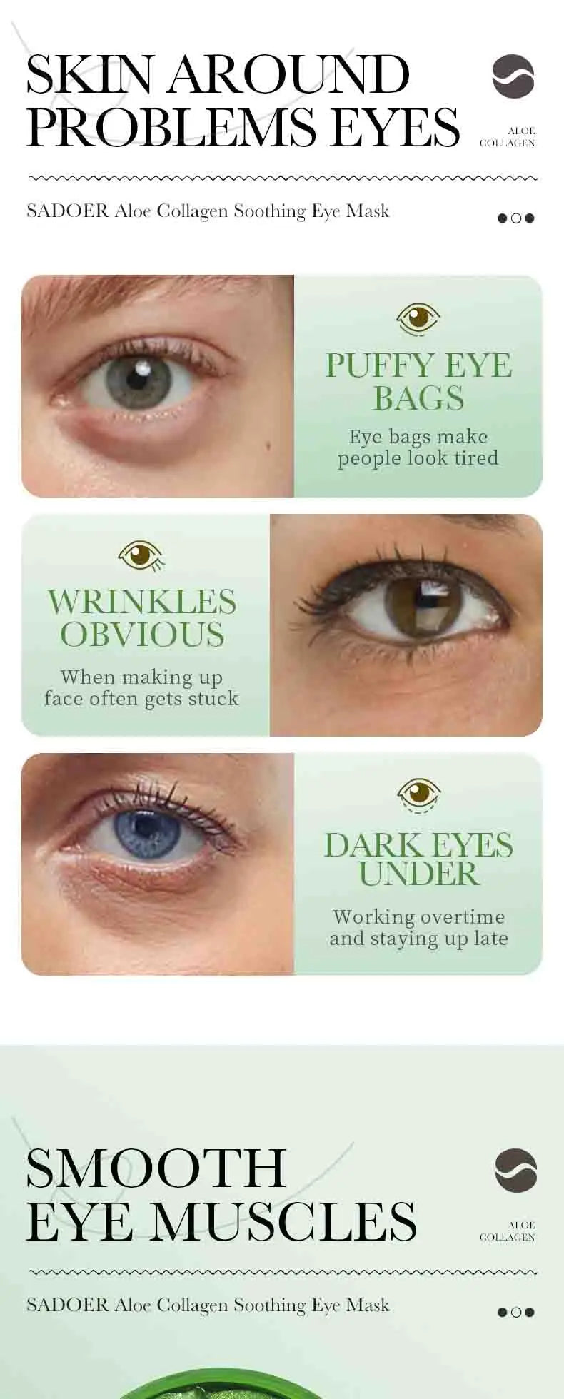 Aloe Vera Collagen Eye Patches – Hydrating & Firming Under Eye Mask✨