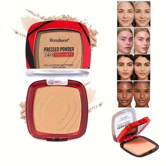 Matte Full Coverage – Pressed Powder Foundation – 24H Long-Lasting Weightless Finishing Powder with Puff Applicator✨