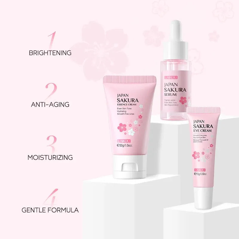 Laikou Vitamin C – Sakura Snail Skincare Set (3Pcs)✨🌸🐌