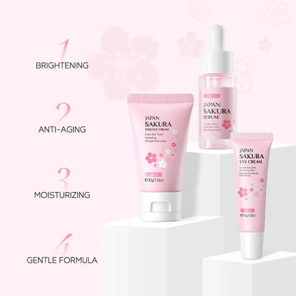 Laikou Vitamin C – Sakura Snail Skincare Set (3Pcs)✨🌸🐌