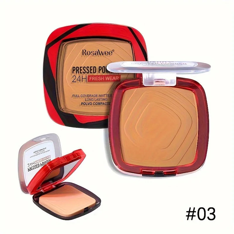 Matte Full Coverage – Pressed Powder Foundation – 24H Long-Lasting Weightless Finishing Powder with Puff Applicator✨