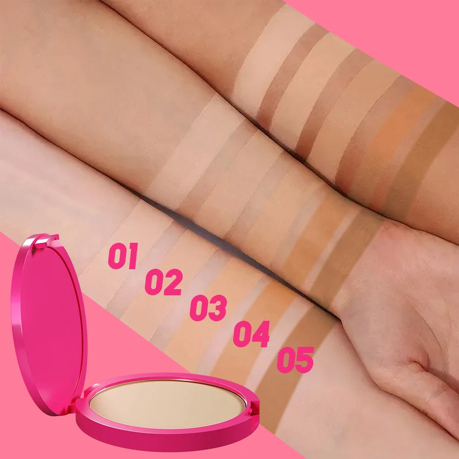 Natural Matte Pressed – Powder – Oil Control Brightening Compact Foundation &amp; Concealer Face Powder✨