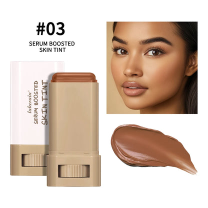 Waterproof Skin Tint Stick – Nourishing Tinted Serum Foundation Balm with Contour & Glow Finish✨